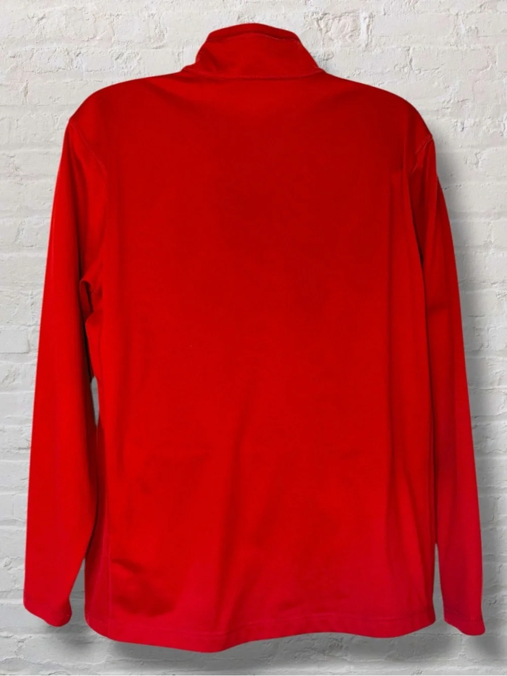 The North Face Mens XL Red Quarter Zip Fleece Pullover Jacket Logo Sweatshirt